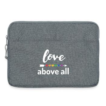 L’amour avant tout - Sacoche pour ordinateur portable 15 pouces - gris chiné - Devant
