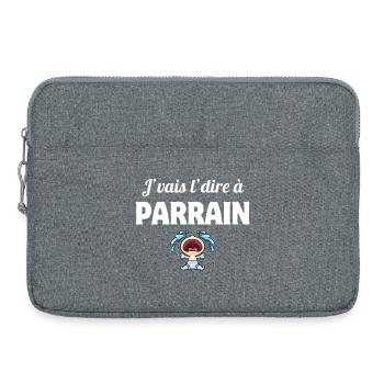 j'vais le dire, parrain, super parrain - Sacoche pour ordinateur portable 15 pouces - gris chiné - Devant