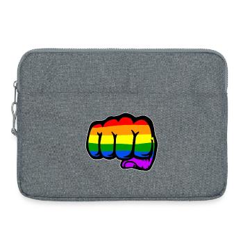 Main Poing Rainbow Flag - Sacoche pour ordinateur portable 15 pouces - gris chiné - Devant