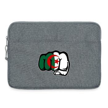 Drapeau de l’Algérie Main Poing - Sacoche pour ordinateur portable 15 pouces - gris chiné - Devant