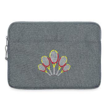 Tennis Shirt Schläger Racket spanisch Madrid - Laptoptasche 15" - Grau meliert - Vorne
