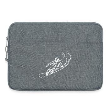 Snowboarder Sketch - Laptop bag 15" - heather grey - Front