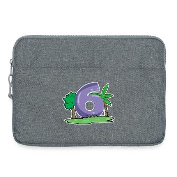 Number 6 Pattern - Laptop bag 15" - heather grey - Front
