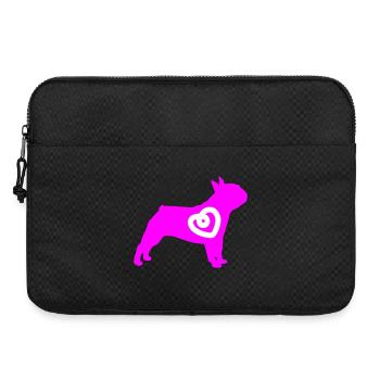Mops Silhouette Herz Hunde Fan Liebe Love mögen - Laptoptasche 15" - Schwarz - Vorne