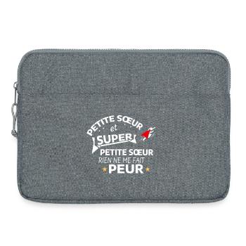 Sœur Super et Petite Sœur Courage - Sacoche pour ordinateur portable 15 pouces - gris chiné - Devant