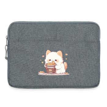 Spaghetti cats - Cat is having fun with past - Laptop bag 15" - heather grey - Front