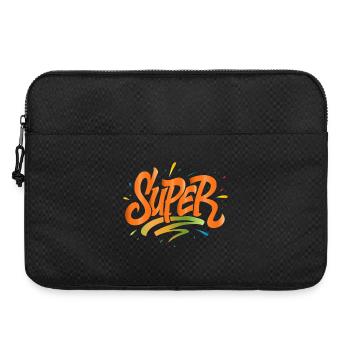 Super – Farbenfroher Schriftzug sprüht vor Energie - Laptoptasche 15" - Schwarz - Vorne