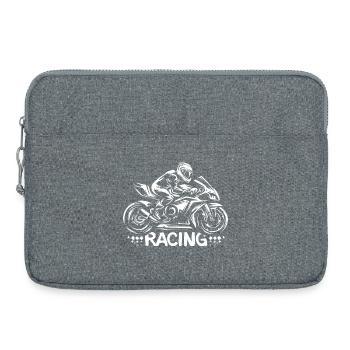 Dessin de course de moto - Superbike racer - Sacoche pour ordinateur portable 15 pouces - gris chiné - Devant