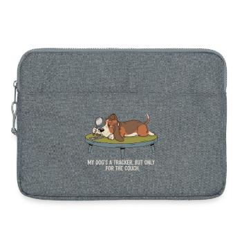 My dog is a sniffer dog, but only for the couch - Laptop bag 15" - heather grey - Front