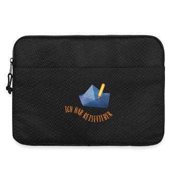 Reisefieber Papierboot Urlaub coole Sprüche Meer - Laptoptasche 15" - Schwarz - Vorne
