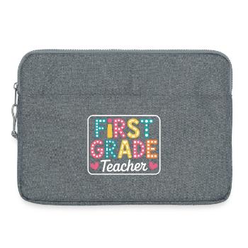 First Grade Teacher Back To School - Laptoptasche 15" - Grau meliert - Vorne