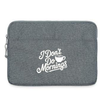 Dont Do Mornings Coffee Tee - Laptop bag 15" - heather grey - Front