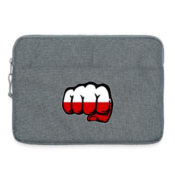 Poland Fist Flag - Laptop bag 15" - heather grey - Front