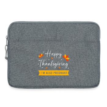 Thanksgiving Gender Reveal Mom-to-be - Laptop bag 15" - heather grey - Front