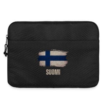 Grunge Flagge von Finnland, Vintage Finnland - Laptoptasche 15" - Schwarz - Vorne
