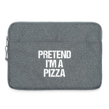 Faire semblant d’être une pizza Costume d’Halloween paresseux drôle - Sacoche pour ordinateur portable 15 pouces - gris chiné - Devant