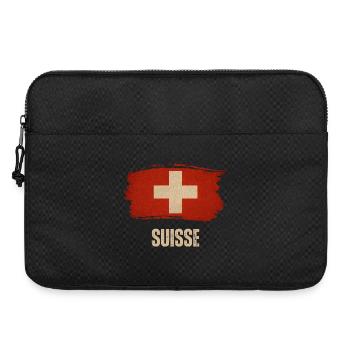 Grunge-Flagge der Schweiz, Schweizer Stolz - Laptoptasche 15" - Schwarz - Vorne