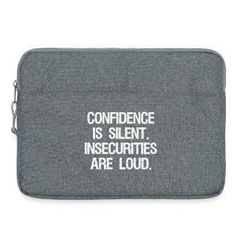 confidence is silent insecurities are loud - Laptop bag 15" - heather grey - Front