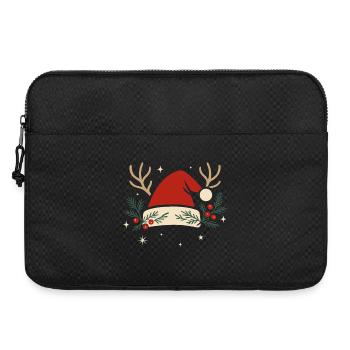 Chapeau de Noël avec bois et branches de sapin - Sacoche pour ordinateur portable 15 pouces - noir - Devant