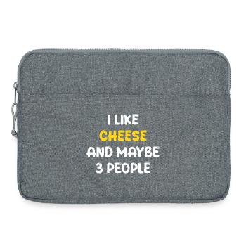 I Like Cheese And Maybe Three People - Laptop bag 15" - heather grey - Front