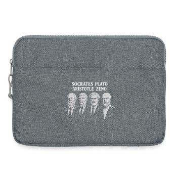 Thinkers Socrates Plato Aristotle Zeno in suits - Laptop bag 15" - heather grey - Front