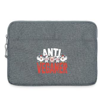 Anti Veganer - Funny German Memes - Laptop bag 15" - heather grey - Front