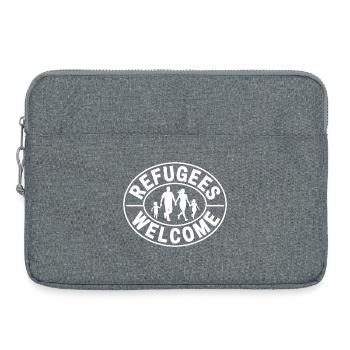 Réfugiés Bienvenus - Produits dérivés antifascistes - Sacoche pour ordinateur portable 15 pouces - gris chiné - Devant