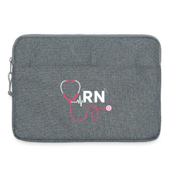 Motif de tendance du stéthoscope cardiaque RN - Sacoche pour ordinateur portable 15 pouces - gris chiné - Devant