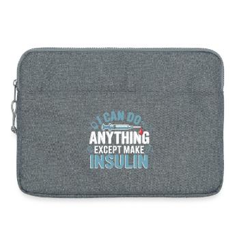 Ich kann alles außer Insulin - Laptoptasche 15" - Grau meliert - Vorne