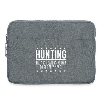 Jäger Lustiger Spruch – Gratis Fleisch Design - Laptoptasche 15" - Grau meliert - Vorne