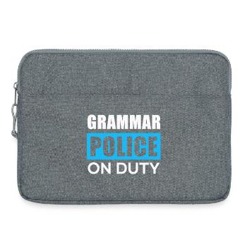 La police de la grammaire en action - Sacoche pour ordinateur portable 15 pouces - gris chiné - Devant