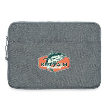 Keep Calm and Fish On - Laptop bag 15" - heather grey - Front