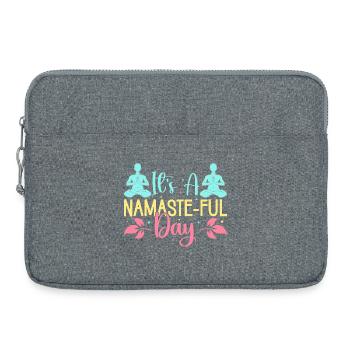 Yoga C’est une journée pleine de namaste Yoga drôle - Sacoche pour ordinateur portable 15 pouces - gris chiné - Devant