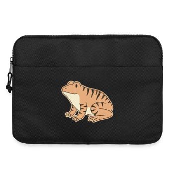Orangefarbene Kröte mit Retro-Streifen, getigerten Streifen - Laptoptasche 15" - Schwarz - Vorne