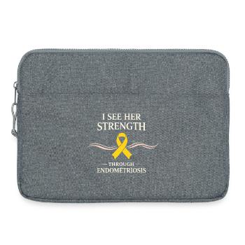 Sensibilisation à l’endométriose Guerrier de l’endo - Sacoche pour ordinateur portable 15 pouces - gris chiné - Devant