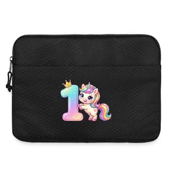 Je suis 1 fille licorne Kawaii Anniversaire - Sacoche pour ordinateur portable 15 pouces - noir - Devant