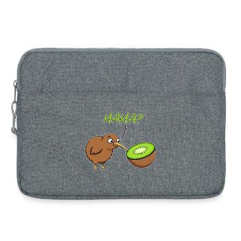 Maman Kiwi Oiseau Drôle Fruit Kiwi Nouvelle-Zélande Blague - Sacoche pour ordinateur portable 15 pouces - gris chiné - Devant