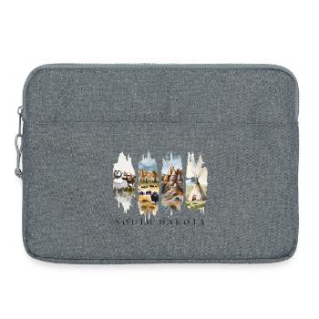 Voyage dans le Dakota du Sud – Mont Rushmore & Bison - Sacoche pour ordinateur portable 15 pouces - gris chiné - Devant