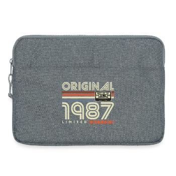 Cadeau rétro vintage d’anniversaire 1987 - Sacoche pour ordinateur portable 15 pouces - gris chiné - Devant