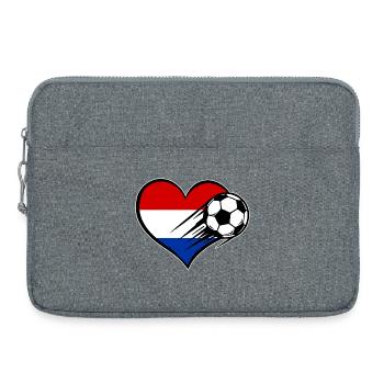 Drapeau des Pays-Bas Fussball_mit_Herz - Sacoche pour ordinateur portable 15 pouces - gris chiné - Devant
