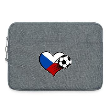 Czech Republic Flag Football with Heart - Laptop bag 15" - heather grey - Front