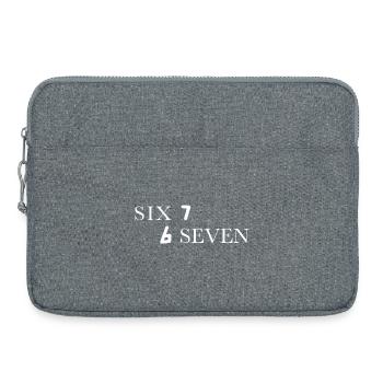 Six seven 67 Typography white funny - Laptop bag 15" - heather grey - Front