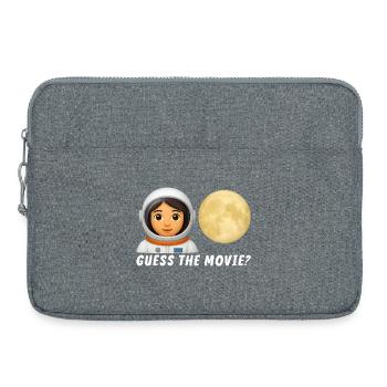 Astronaut and Full Moon Illustration - Laptop bag 15" - heather grey - Front
