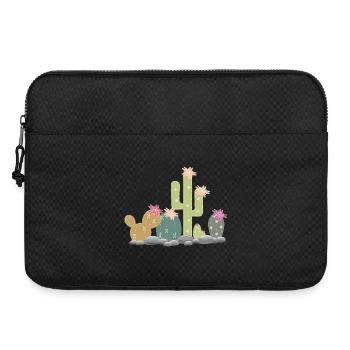 Cactus rock garden with different cacti - Laptop bag 15" - black - Front