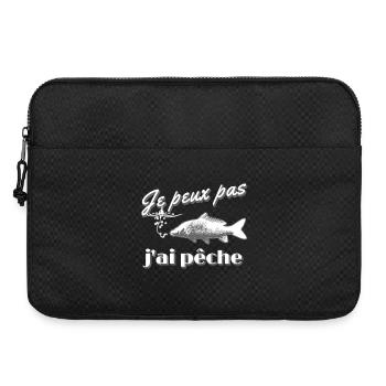 Je peux pas j'ai pêche à la carpe hameçon bouchon - Sacoche pour ordinateur portable 15 pouces - noir - Devant