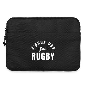 rugby, rugby sport, rugby humour - Sacoche pour ordinateur portable 15 pouces - noir - Devant