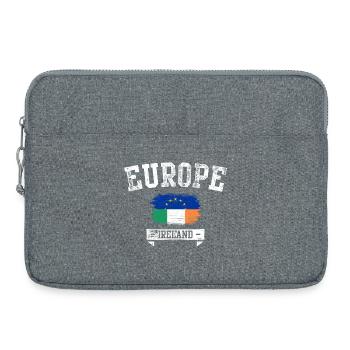 Drapeau de l’Ue Irlande - Sacoche pour ordinateur portable 15 pouces - gris chiné - Devant