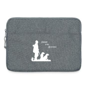 Friday for Hunting - Jagt Motiv mit Jäger & Hund - Laptoptasche 15" - Grau meliert - Vorne