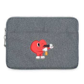 Herz Handwerker Bohrmaschine Handwerk - Laptoptasche 15" - Grau meliert - Vorne