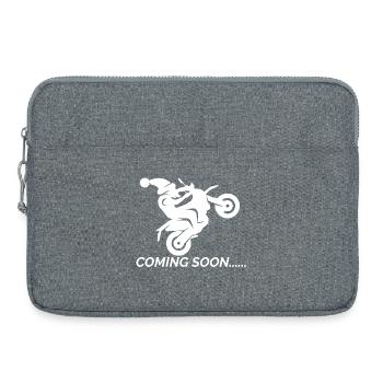 santa coming soon Weihnachtsmann Motorrad Wheelie - Laptoptasche 15" - Grau meliert - Vorne